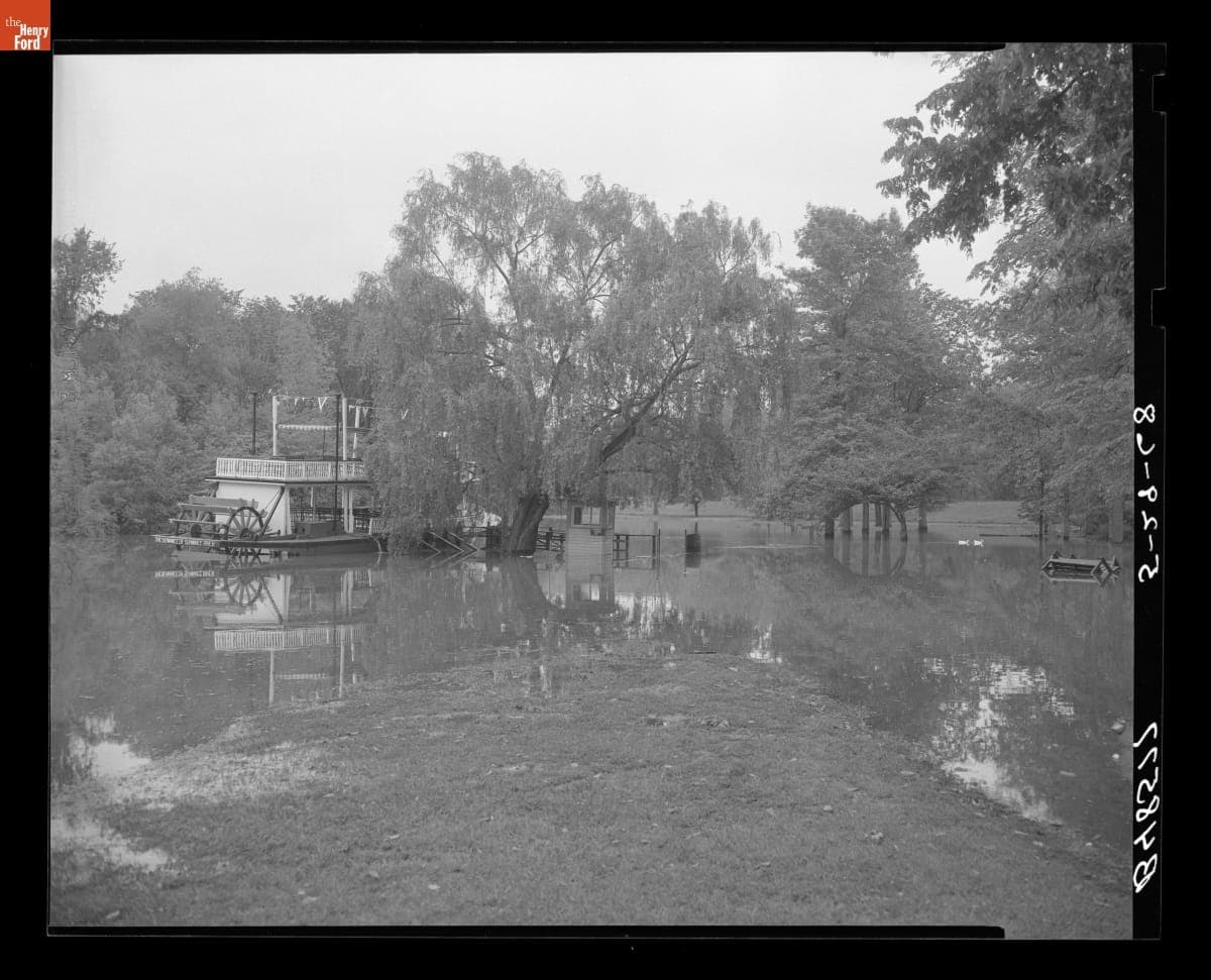 Suwanee Riverboat Tied Up at the Passenger Dock Due to High Water Levels, May 29, 1968