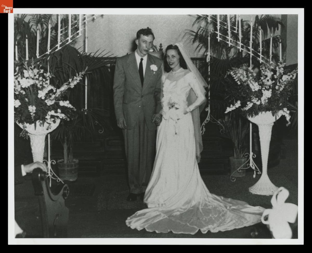 Ernest Gillard and Nancy Wauchek on their wedding day, April 19,1947