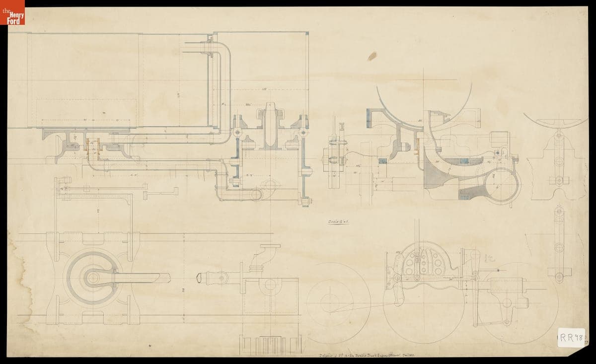 "Details of 3rd 16x24 Double Truck Engine (J.W. Hunter), Dec 1875"