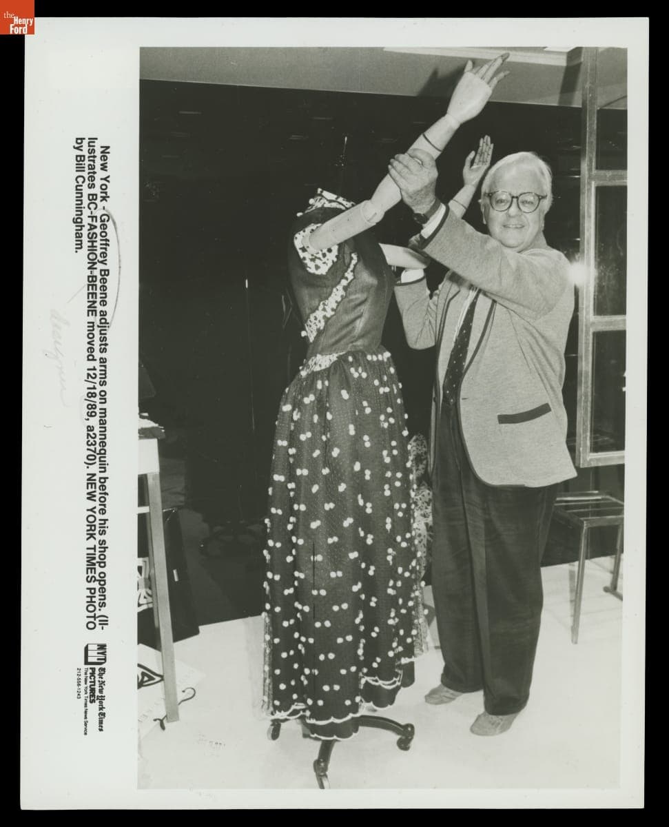 Fashion Designer Geoffrey Beene at His New York Store, 1989