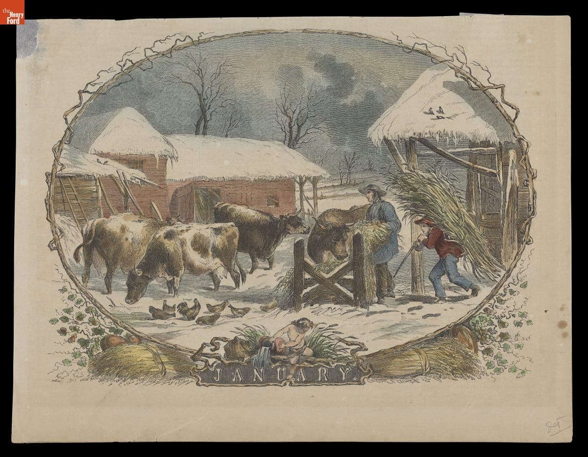 Wood Engraving, "January," 1854