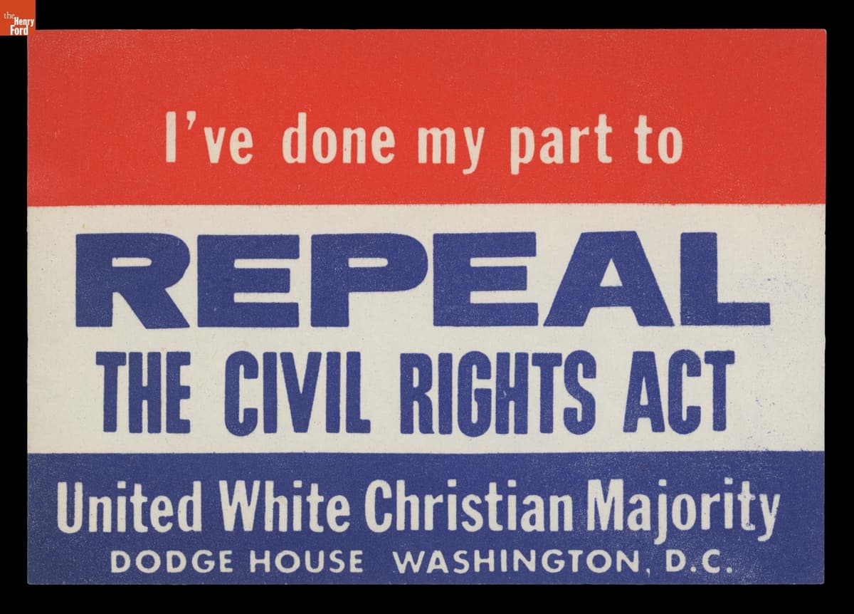 "I've Done My Part to Repeal the Civil Rights Act"