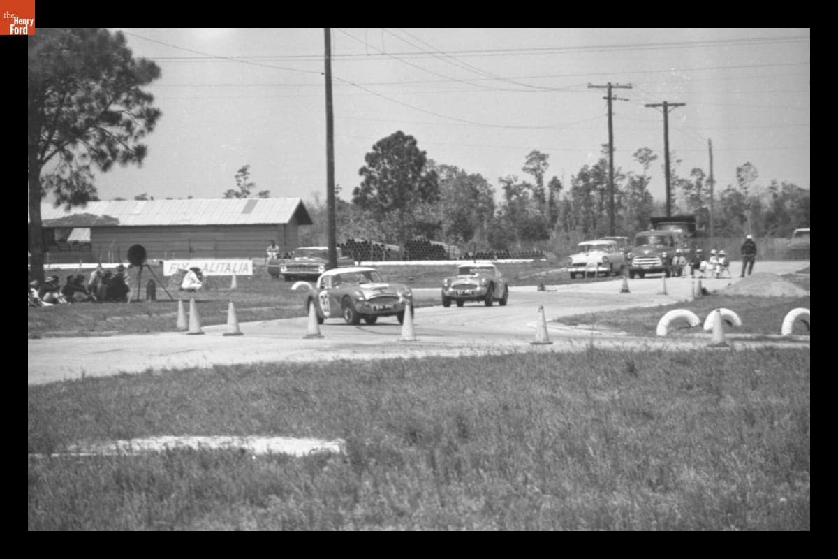 Austin-Healey Race Cars at the 12-Hour Endurance Race, Sebring, Florida, March 1963