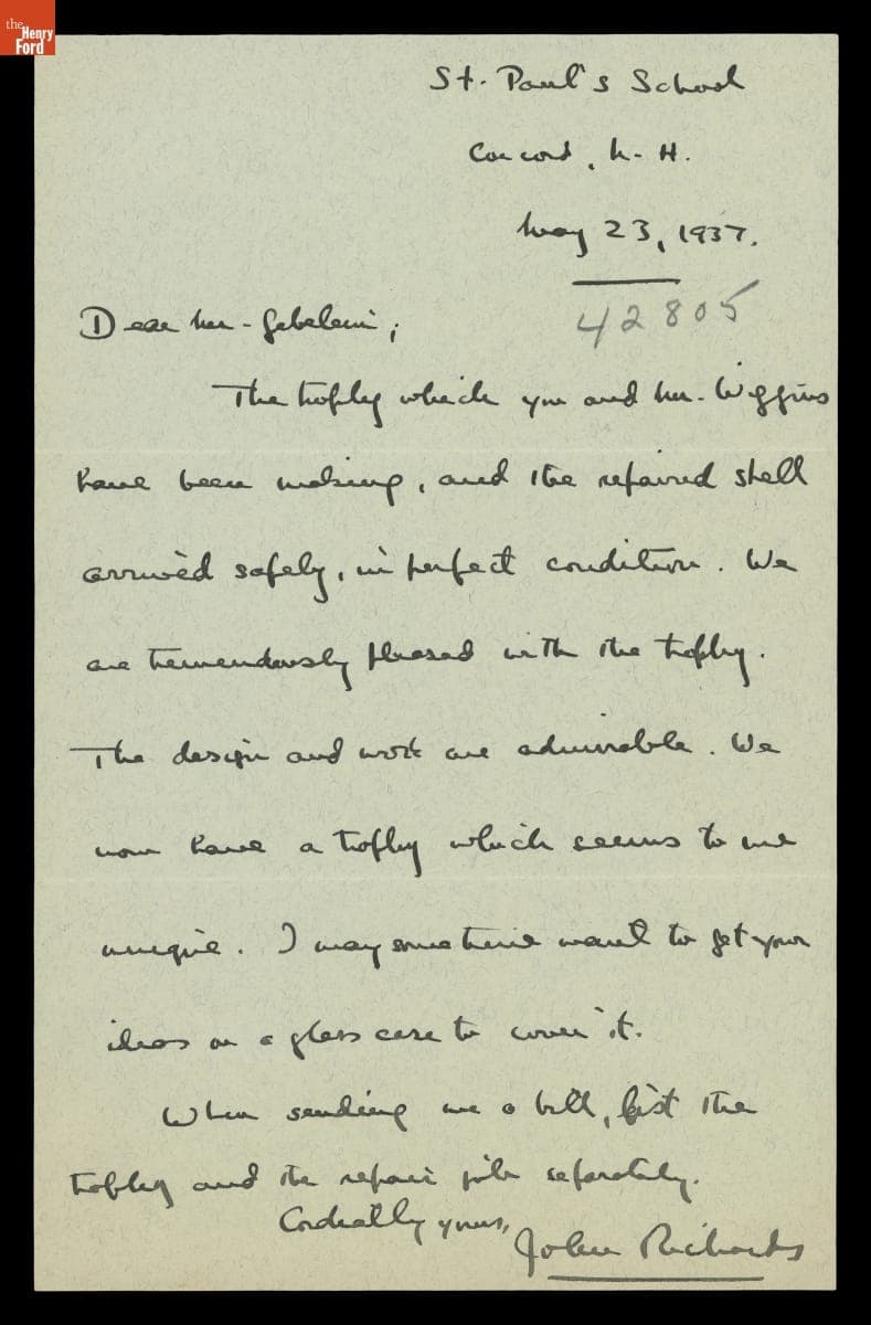 Letter from John Richards to George C. Gebelein, May 23, 1937