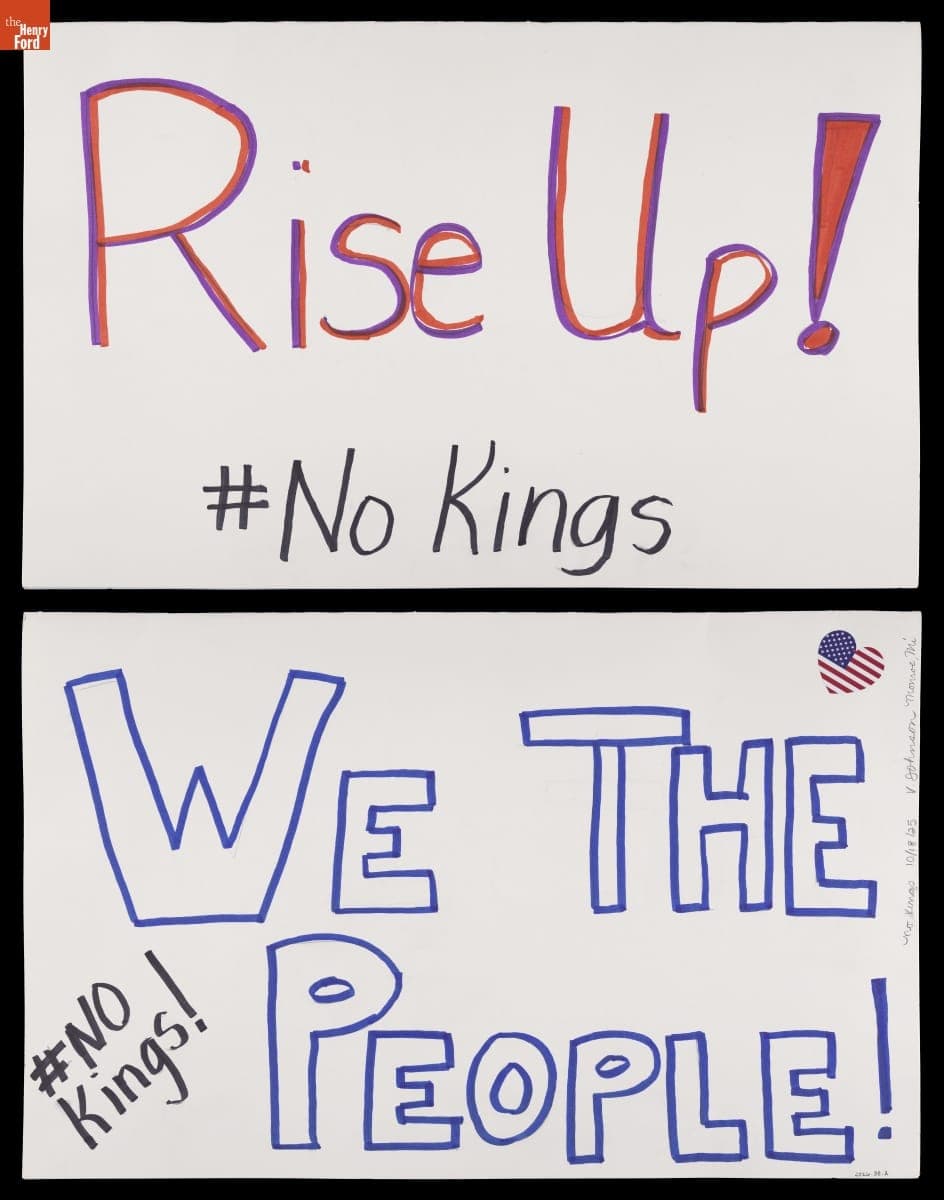 "Rise Up!/ We The People!," No Kings Rally Sign, October 18, 2025