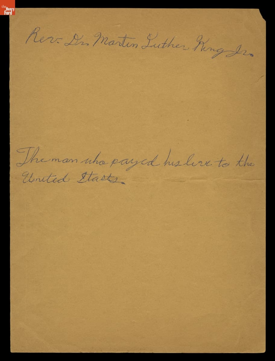 Reminiscence Written by Jawana Jackson after the Death of Dr. Martin Luther King, Jr., 1968