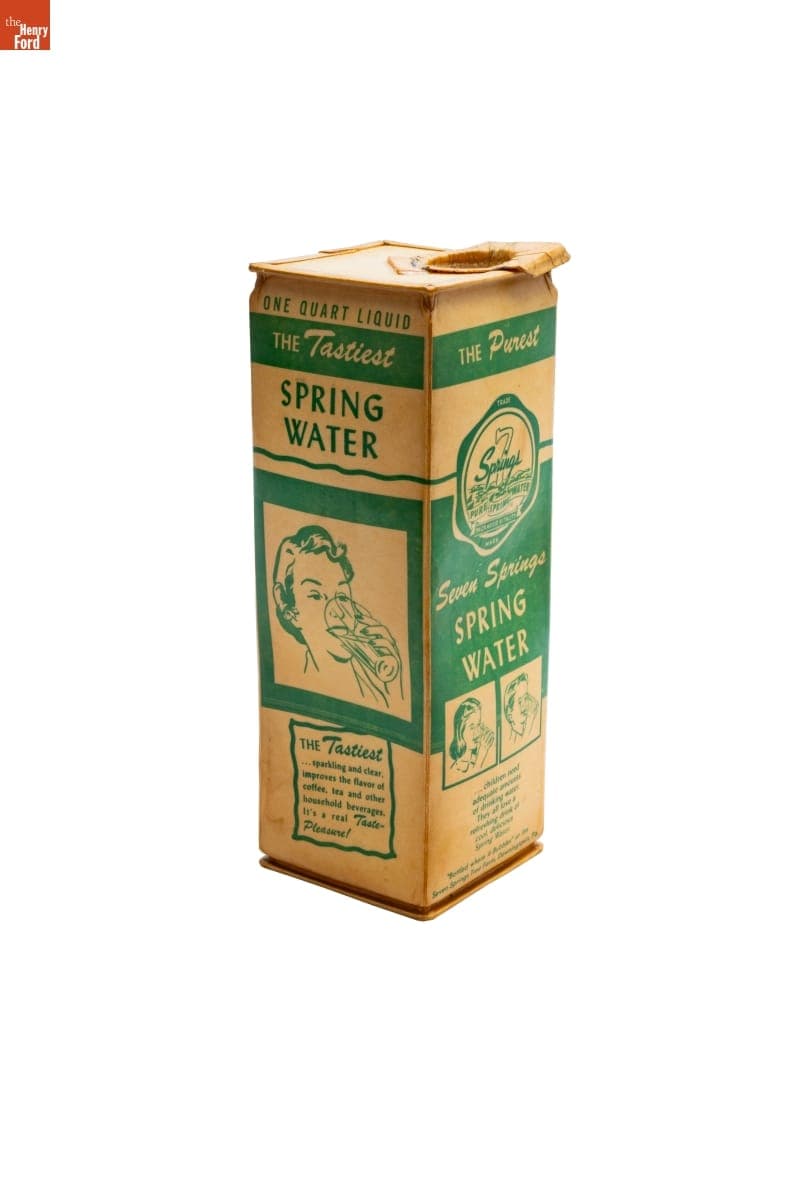 Seven Springs Spring Water Carton, 1952