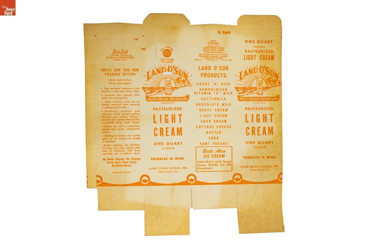 Land O' Sun Light Cream Carton