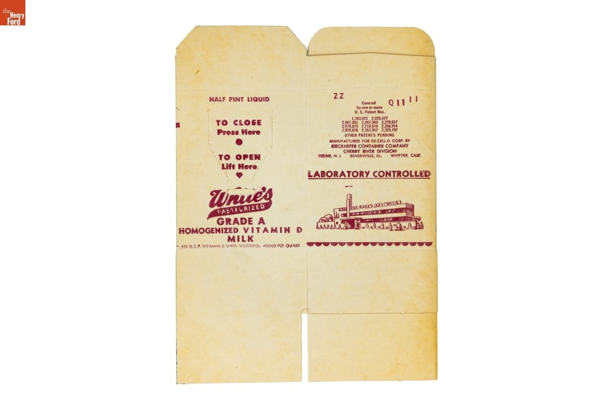 White Ice Cream and Milk Company Milk Carton