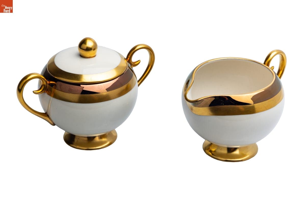 Marquis Pattern Sugar Bowl and Creamer Used by the Jackson Family, Selma, Alabama