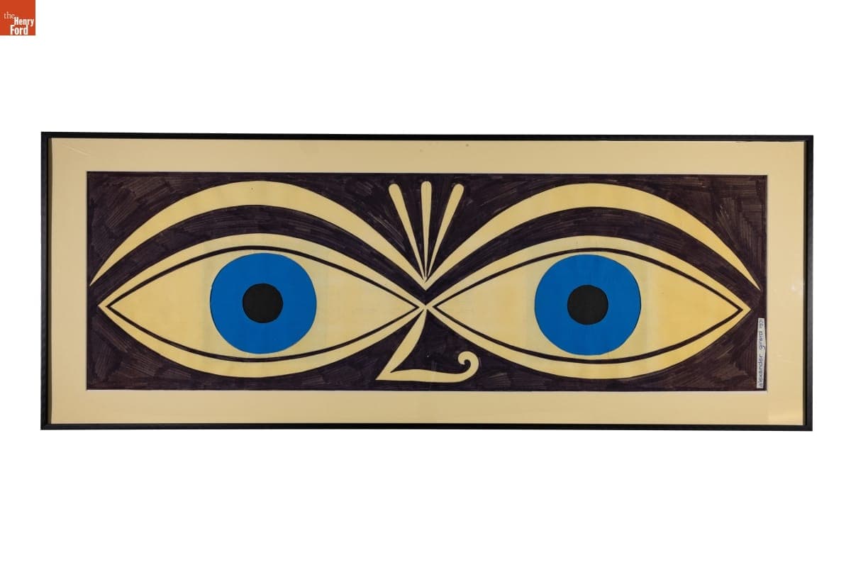 "Eyes" Design Drawing by Alexander Girard for Herman Miller, 1971