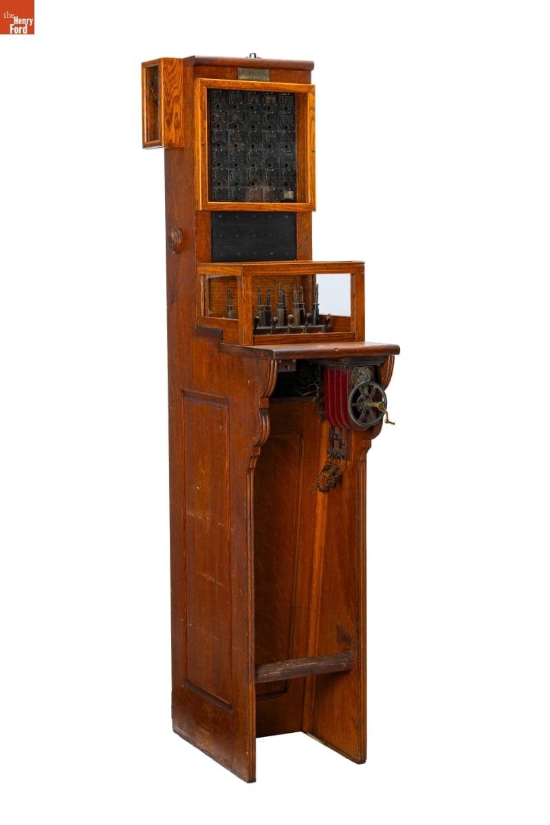 Telephone Switchboard Used in Cadmus, Michigan, circa 1905