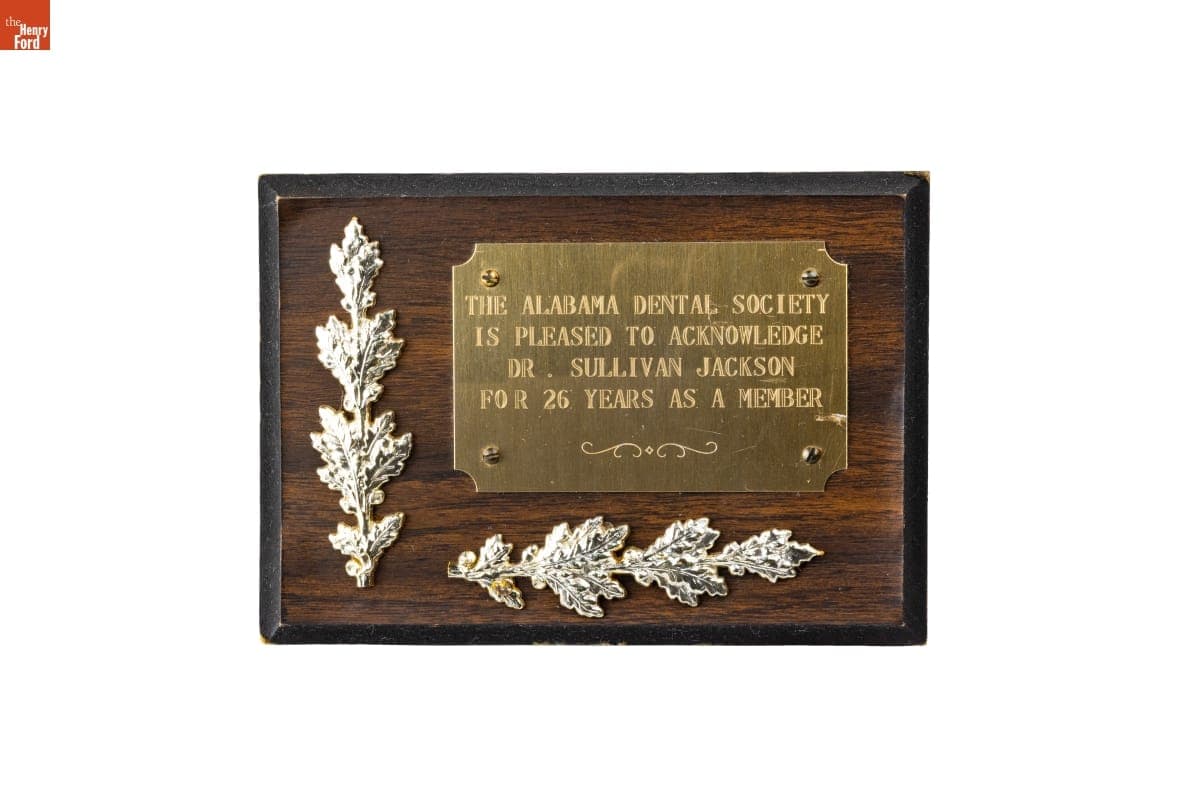 The Alabama Dental Society Award Presented Dr. Sullivan Jackson, Selma, Alabama