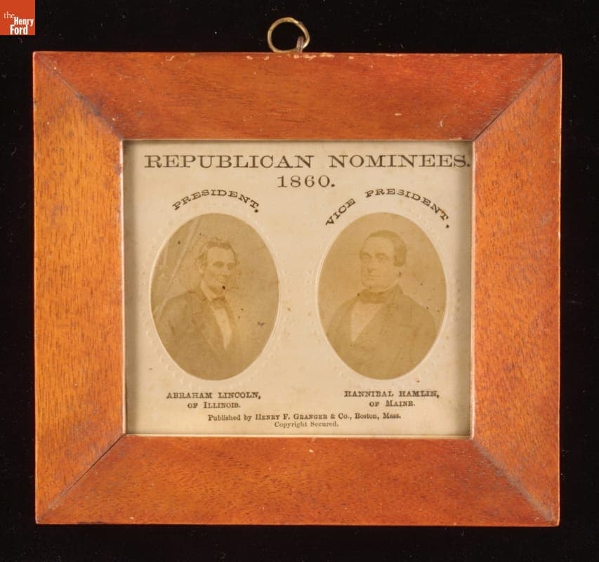 Framed Photographs of Republican Presidential Nominees for President and Vice-President, 1860