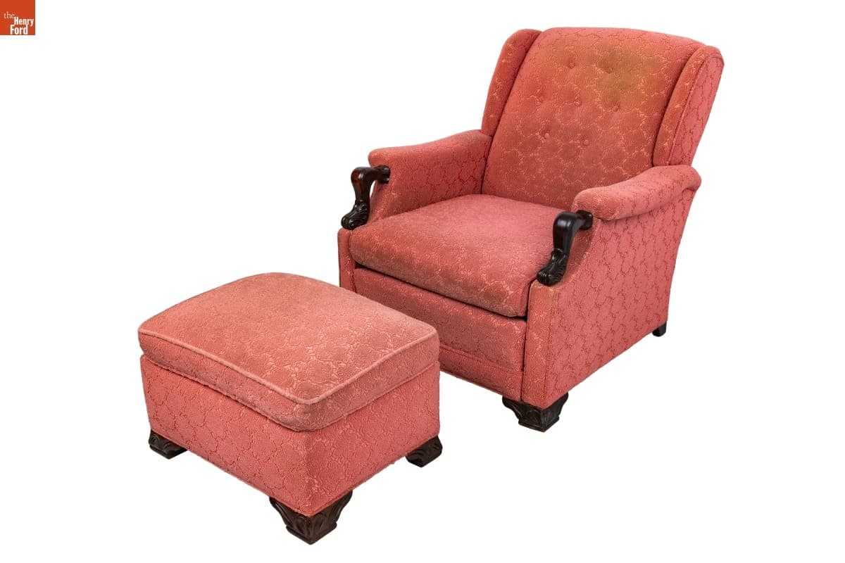 La-Z-Boy Chair Company Reclining Chair and Ottoman, 1941