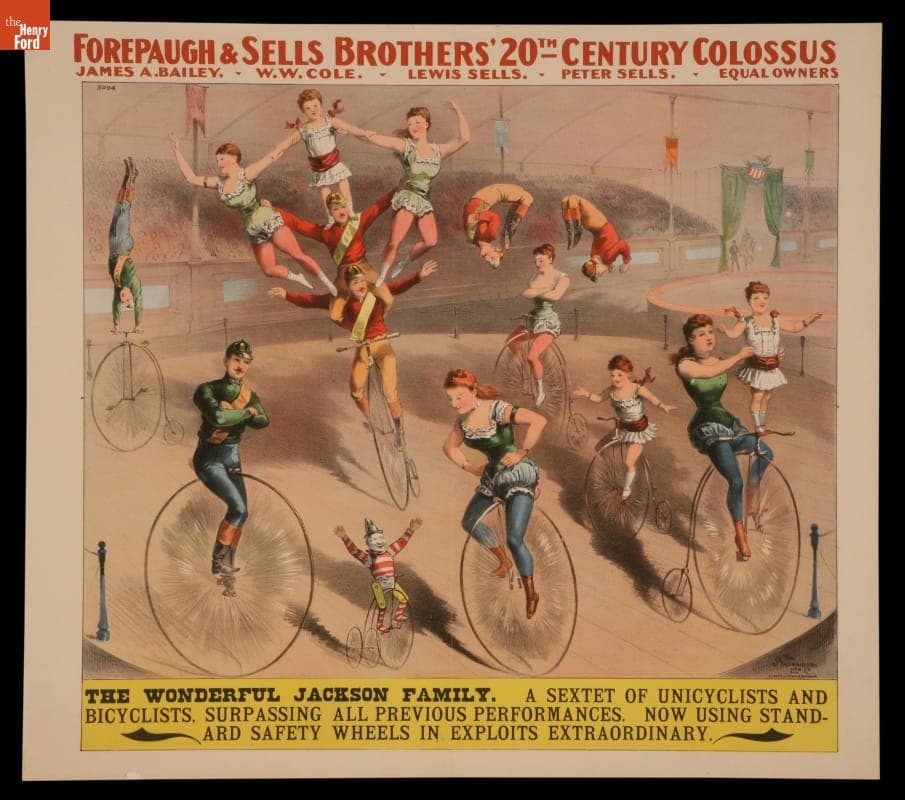 Circus Poster, Adam Forepaugh & Sells Brothers Circus Present "The Wonderful Jackson Family," circa 1900