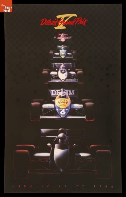 Racing Poster, "Detroit Grand Prix V," 1986