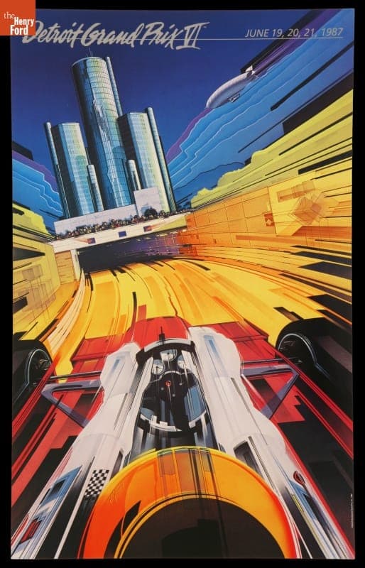 Racing Poster, "Detroit Grand Prix VI," 1987