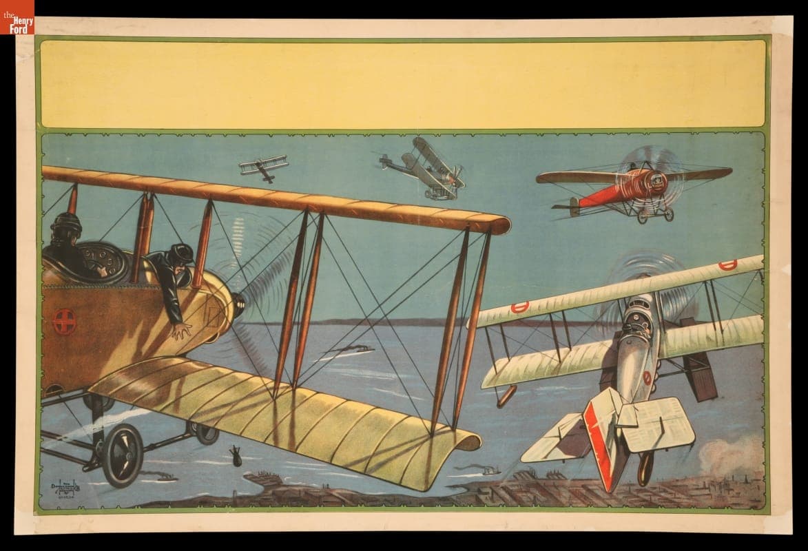 World War I Poster, Battle in the Sky, circa 1917