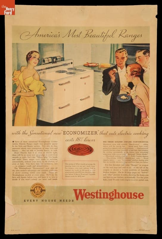 Advertising Poster, "America's Most Beautiful Ranges are Westinghouse," 1936