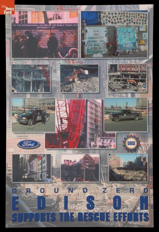 Poster, "Ground Zero-- Edison Supports the Rescue Efforts," Ford Motor Company, 2001