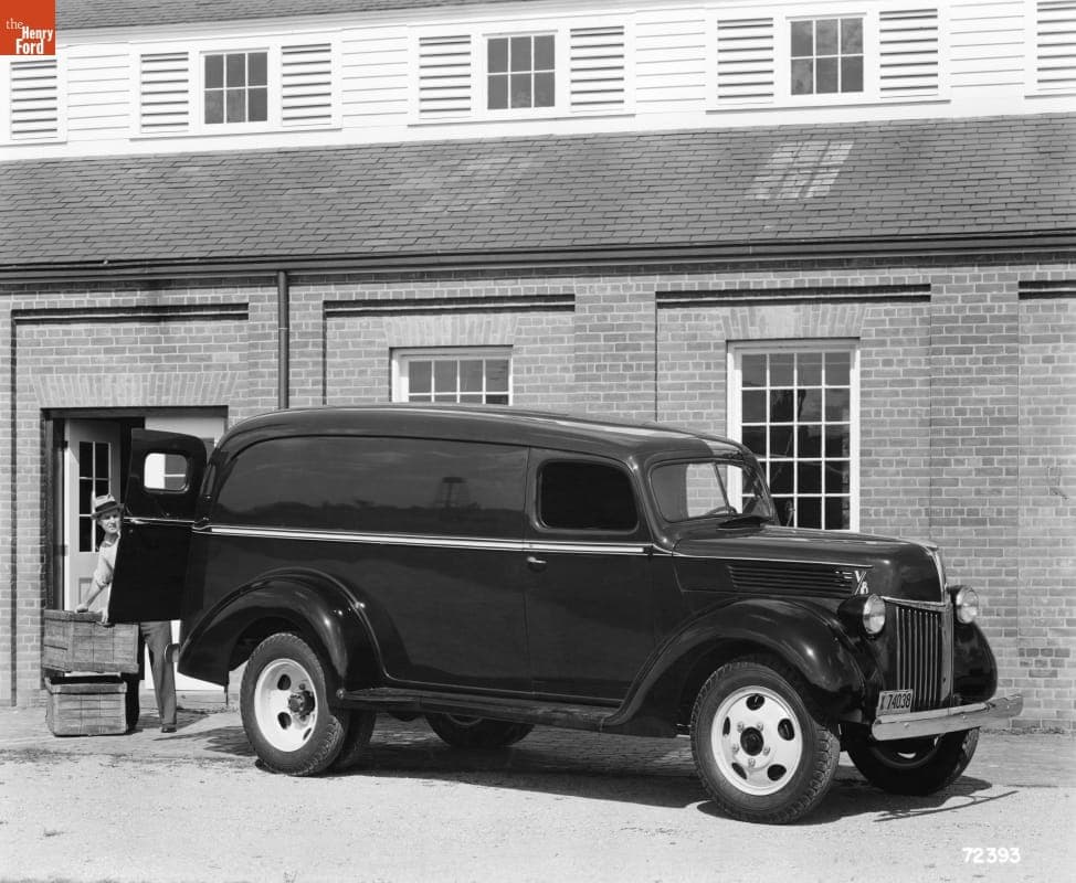 Three Quarter View of 1940 Ford Panel Delivery Truck