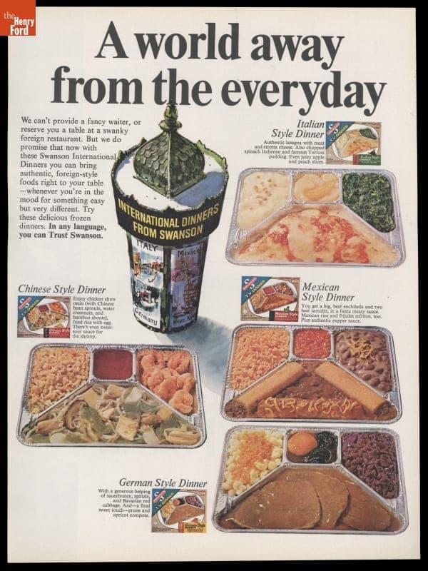 Advertisement for Swanson Frozen TV Dinners, 1967