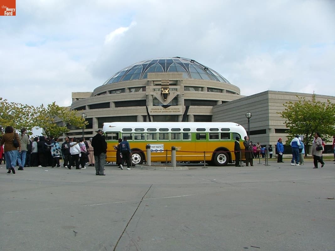 Rosa Parks Bus outside Charles H. Wright Museum, Where Rosa Parks Lay in Repose, November 1, 2005