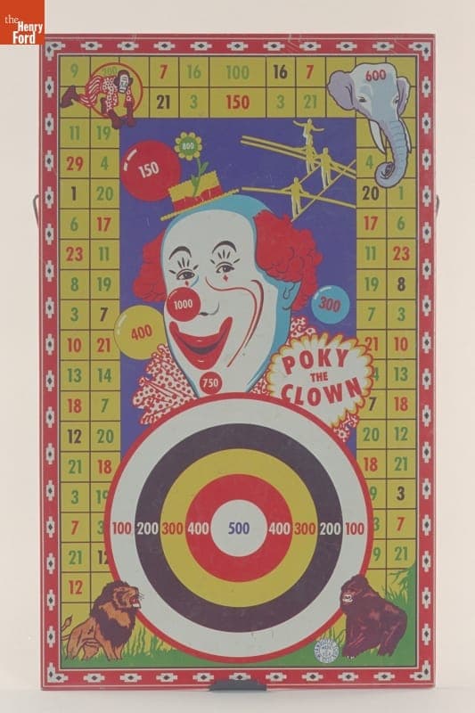 Poky the Clown Target Board, 1940-1950