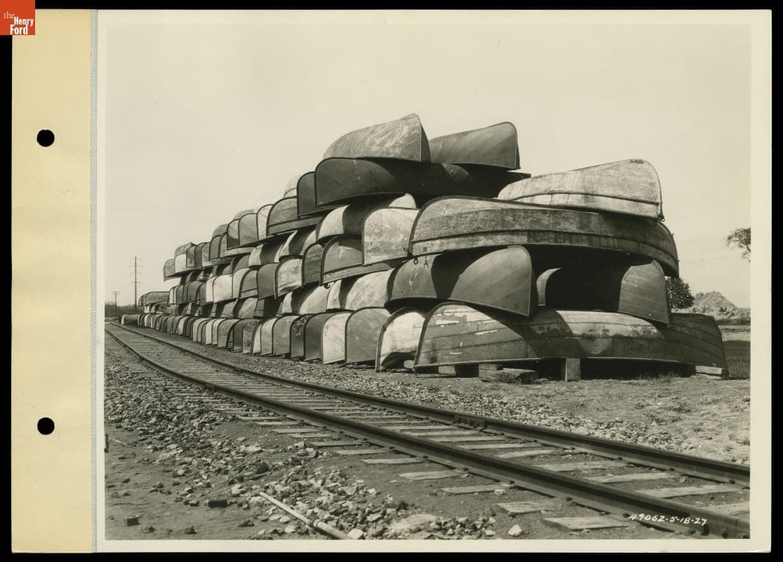 Salvage Department Boats near Ford Motor Company Rouge Plant Shipyard, 1927