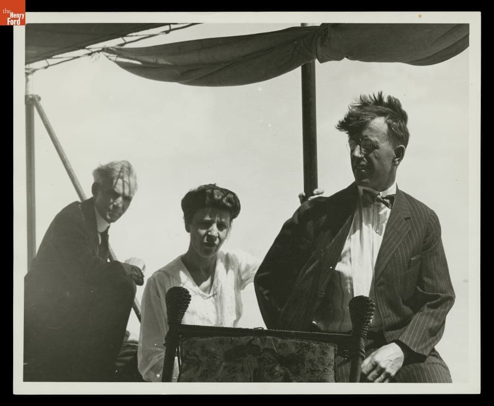 Henry Ford with Eva and George Brubaker aboard the Yacht "Sialia," 1917