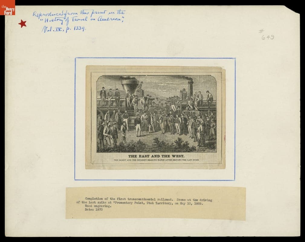 The East and the West, Completion of Transcontinental Railroad, 1869