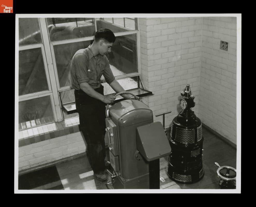 Young Man Working at Willow Run Ford Village Industry Plant, May 1940