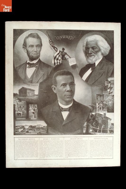 Print of Abraham Lincoln, Frederick Douglass, and Booker T. Washington, "Onward," 1903