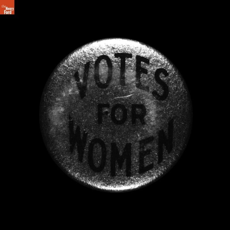 Button, "Votes for Women," circa 1900