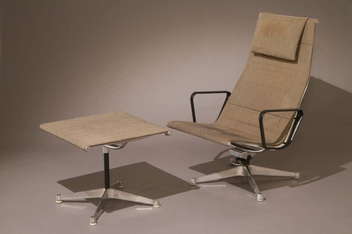 Reclining Chair with Arms and Ottoman, 1958-1991