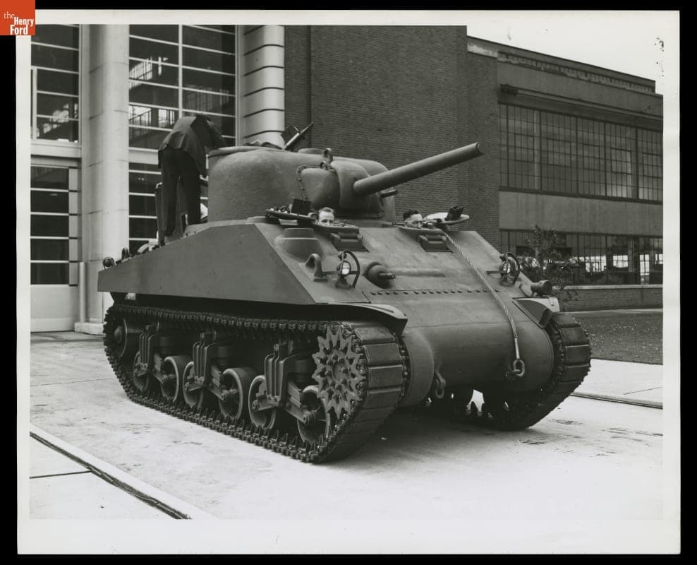 Ford Motor Company Executives inside Ford M-4 Tank, Highland Park Plant, 1942