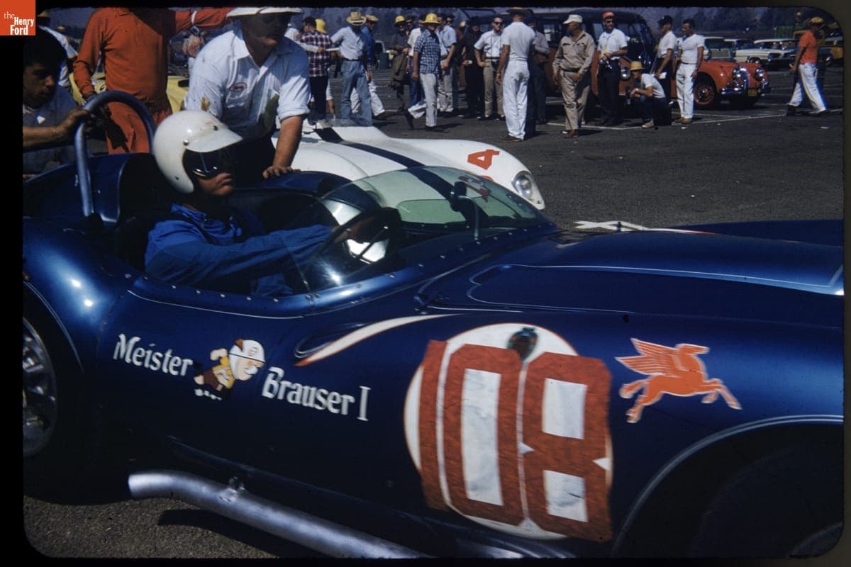 Augie Pabst in Scarab Mark II at United States Grand Prix Sports Cars Race, Riverside, California, October 1959
