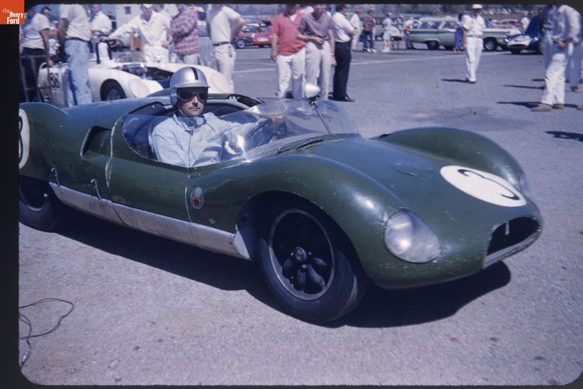 Jack Brabham in Cooper Monaco T49 at International Grand Prix Sports Car Road Race, Riverside, California, April 1960