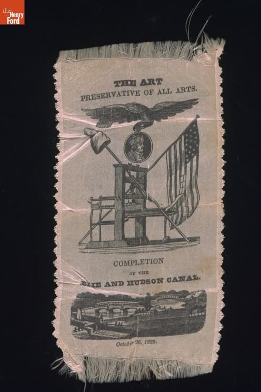 Ribbon Commemorating the Completion of the Erie Canal, 1825