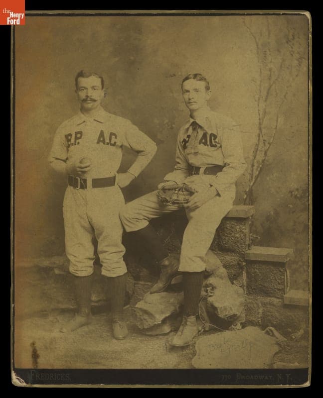 Pitcher W. J. Beebe and Catcher Joseph Reilly, Bergen Point (New Jersey) Athletic Club Baseball Team, 1888-1889