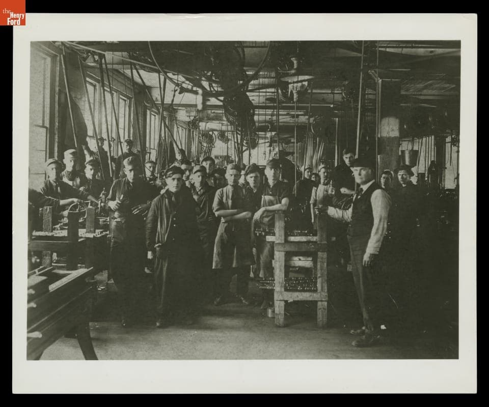 Crankshaft Department, Ford Motor Company Bellevue Avenue Plant, Detroit, Michigan, circa 1908