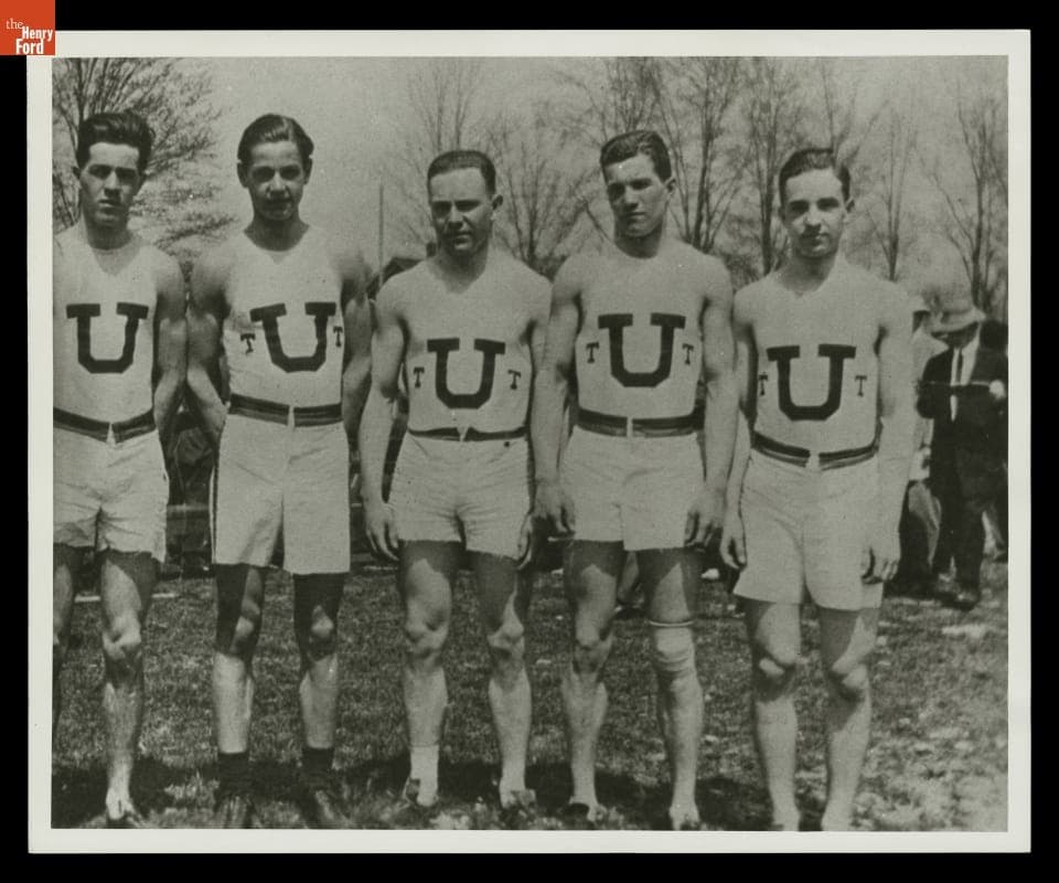 Edsel Ford with the Track Team of Detroit University School, circa 1909