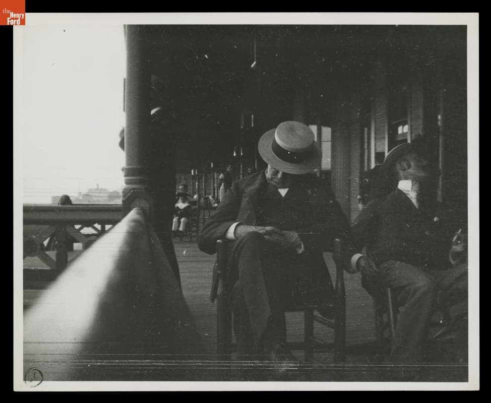 Thomas Edison Asleep at the Oriental Hotel, Manhattan Beach, Snapshot by Henry Ford, 1896