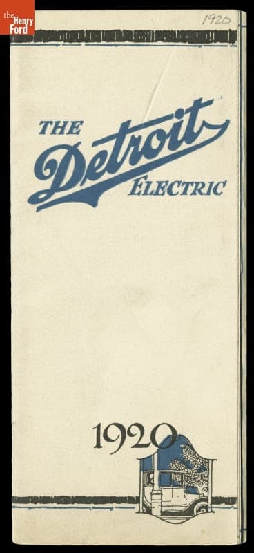 Sales Catalog, "The Detroit Electric," 1920