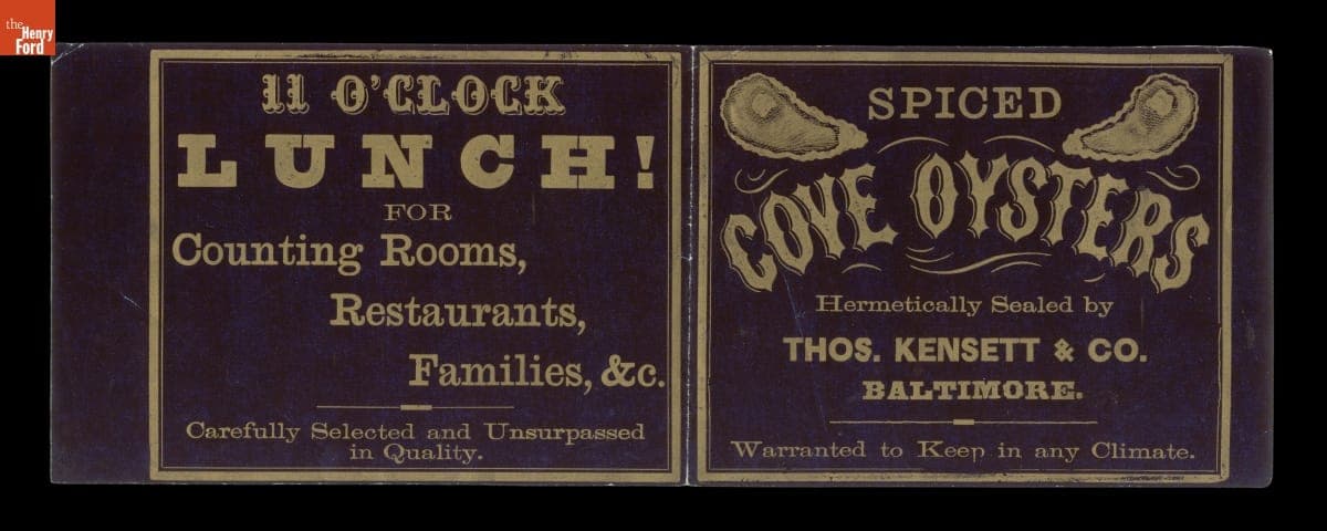 Product Label, "Spiced Cove Oysters," 1875-1895