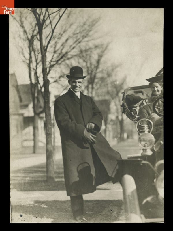 Henry Ford and Clara Ford with a 1905 Ford Model B Automobile, 1904-1905