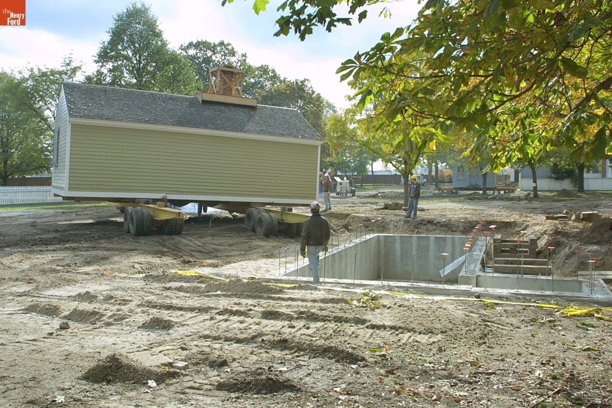 Phoenixville Post Office Being Relocated during the Greenfield Village Restoration Project, October-November 2002