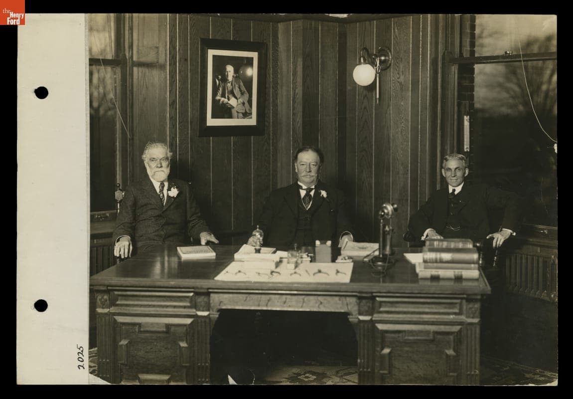 William Livingstone, William Howard Taft, and Henry Ford, at Ford's Highland Park Plant Office, 1910
