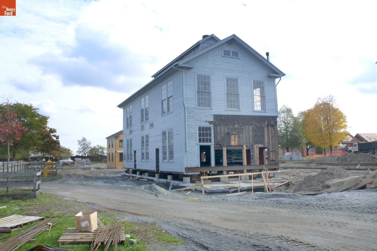 Soybean Lab Agricultural Gallery at Its New Site after Relocation during the Greenfield Village Restoration Project, October-November 2002